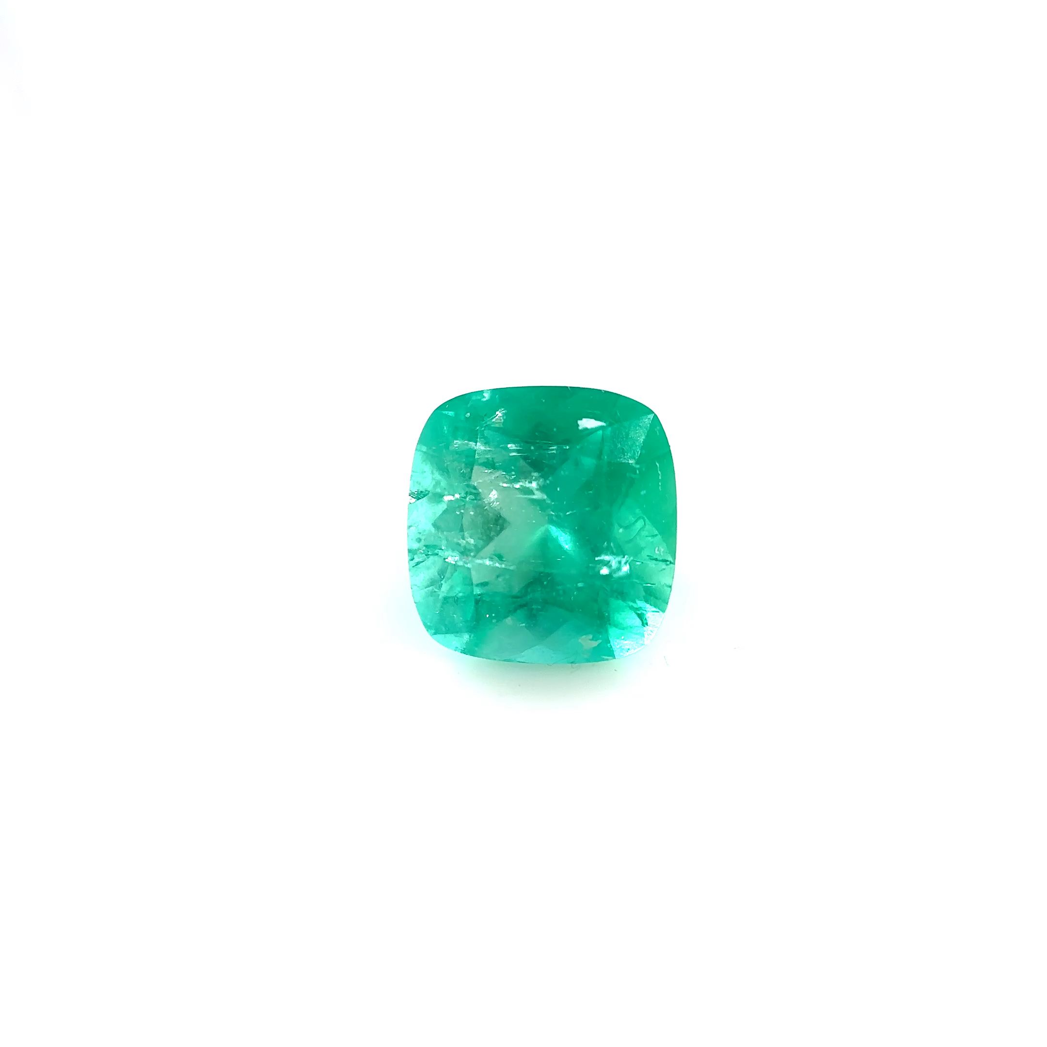 Szmaragd 1,50 ct, zielony, szlif cushion