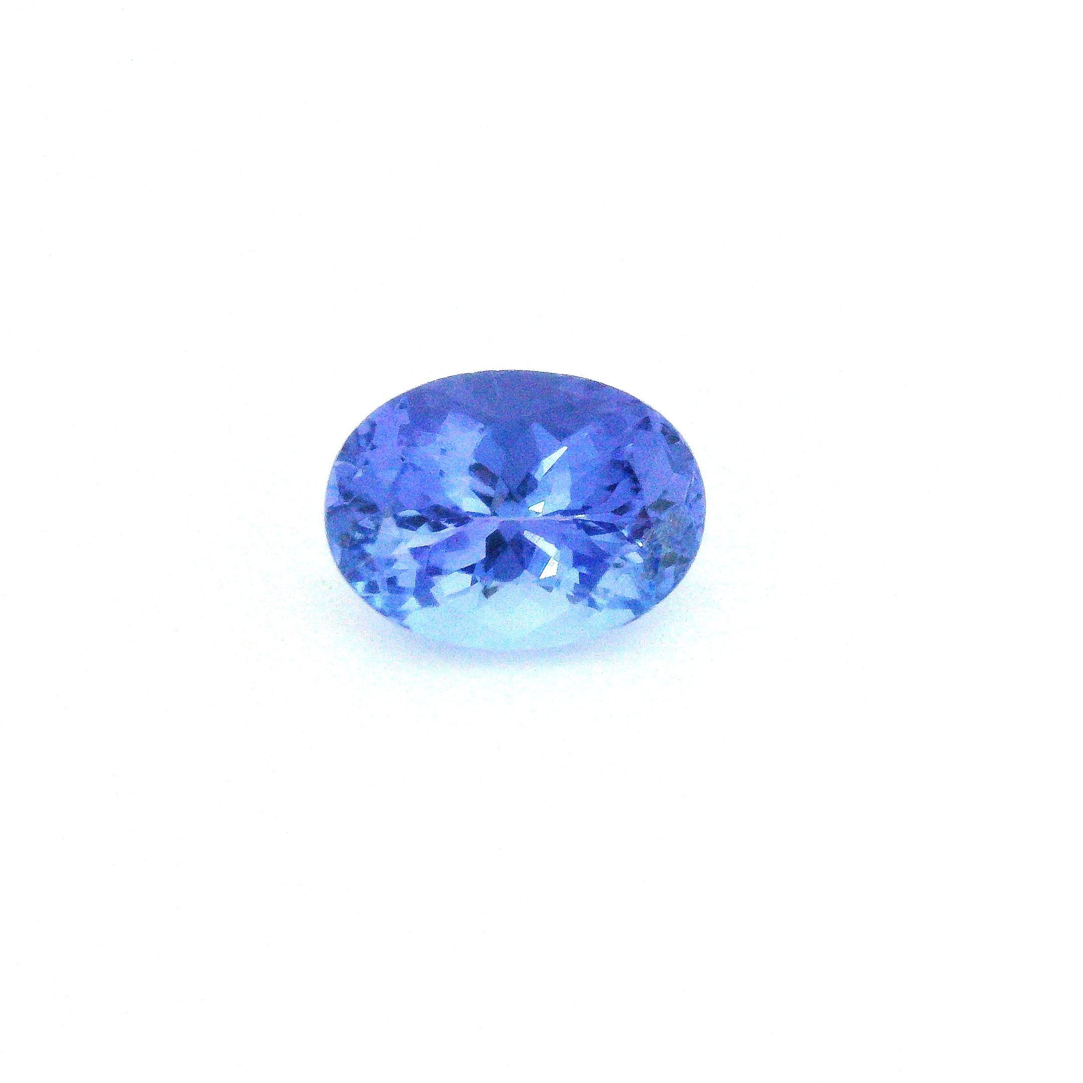 Tanzanit 1,68 ct, niebieski, szlif owalny
