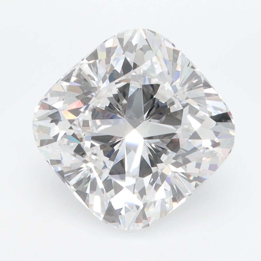 4.07-carat cushion diamond with D color, null cut, and VVS1 clarity.