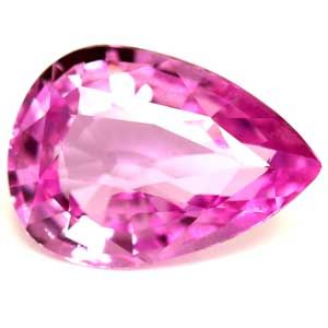 Szafir 1,23 ct, różowy, szlif gruszka