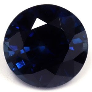 Szafir 1,07 ct, niebieski, szlif okrągły
