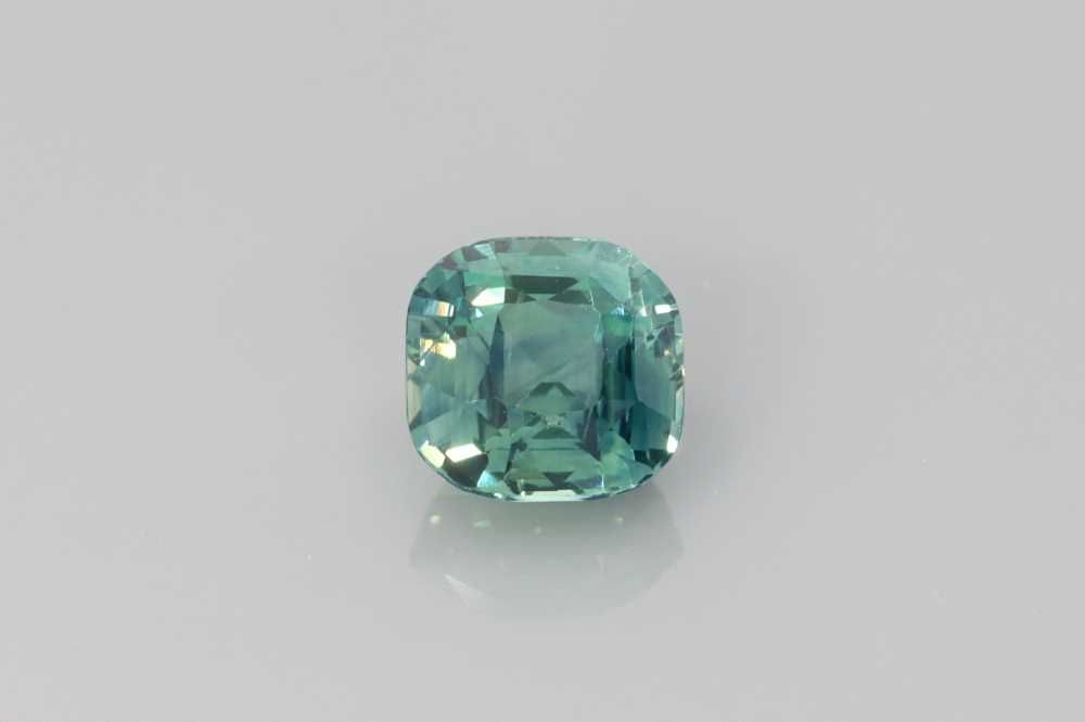 Szafir 1,25 ct, morski, szlif cushion