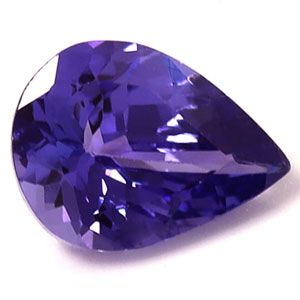 Tanzanit 1,33 ct, niebieski, szlif gruszka