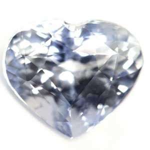Szafir 1,56 ct, biały, szlif serce