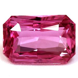 Szafir 1,40 ct, różowy, szlif szmaragdowy