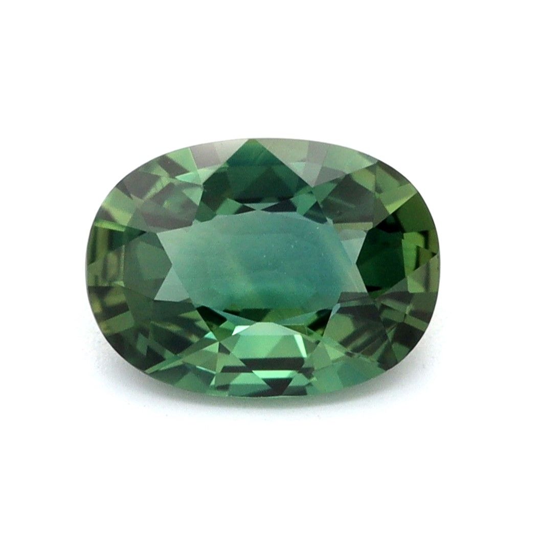 SAPPHIRE FACETED 0.89ct GREEN GREEN EC AUSTRALIA HEATED