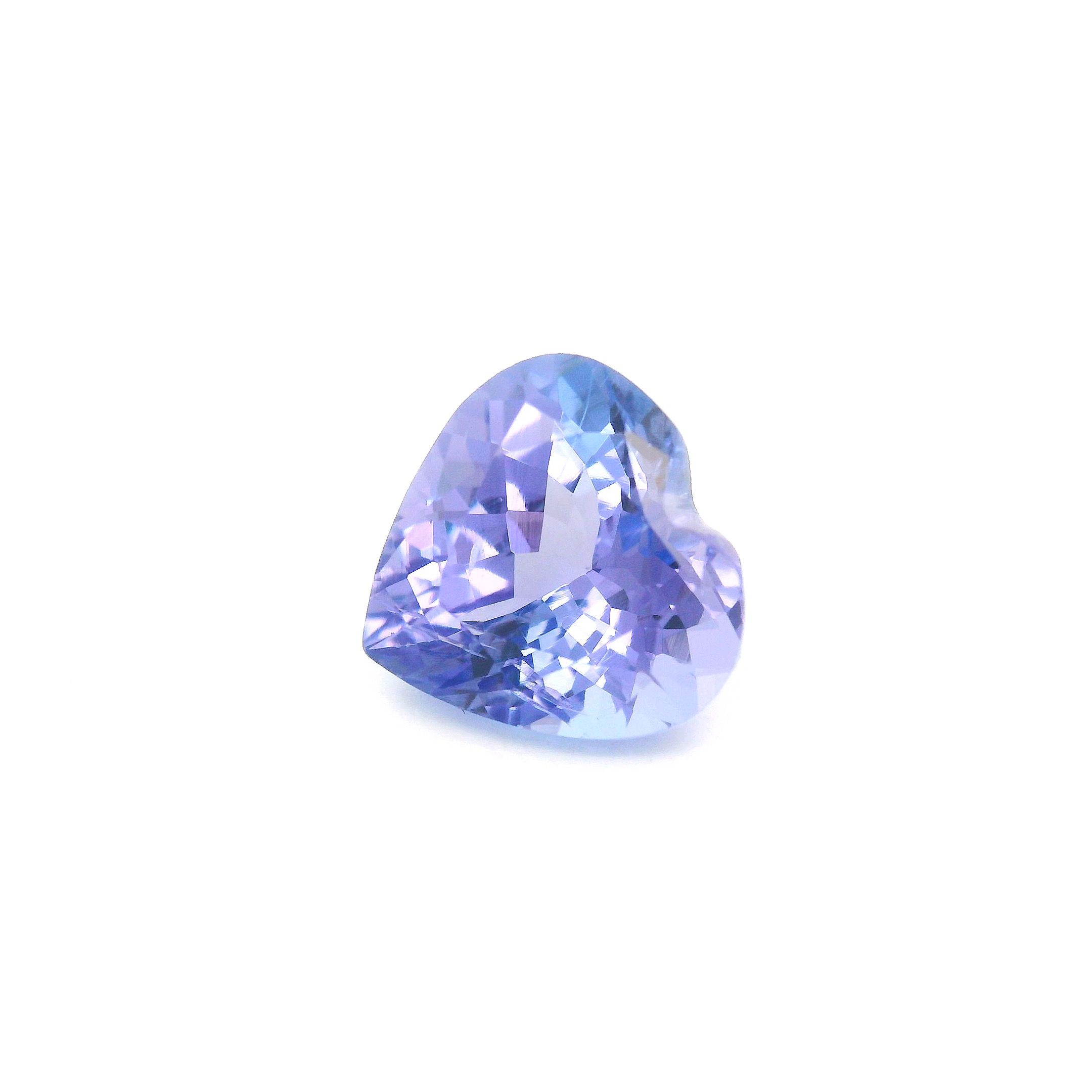 Tanzanit 2,57 ct, niebieski, szlif serce