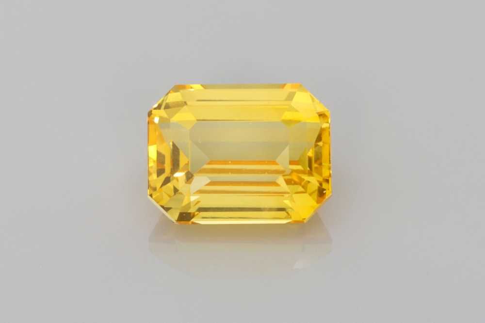 Szafir 2,03 ct, żółty, szlif szmaragdowy