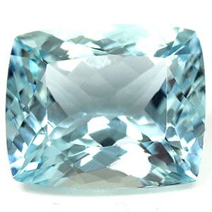 Akwamaryn 6,86 ct, niebieski, szlif cushion