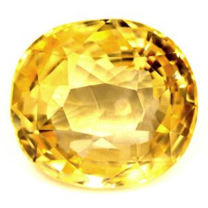 Szafir 6,05 ct, żółty, szlif owalny