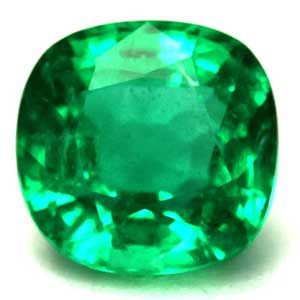 Szmaragd 1,55 ct, zielony, szlif cushion