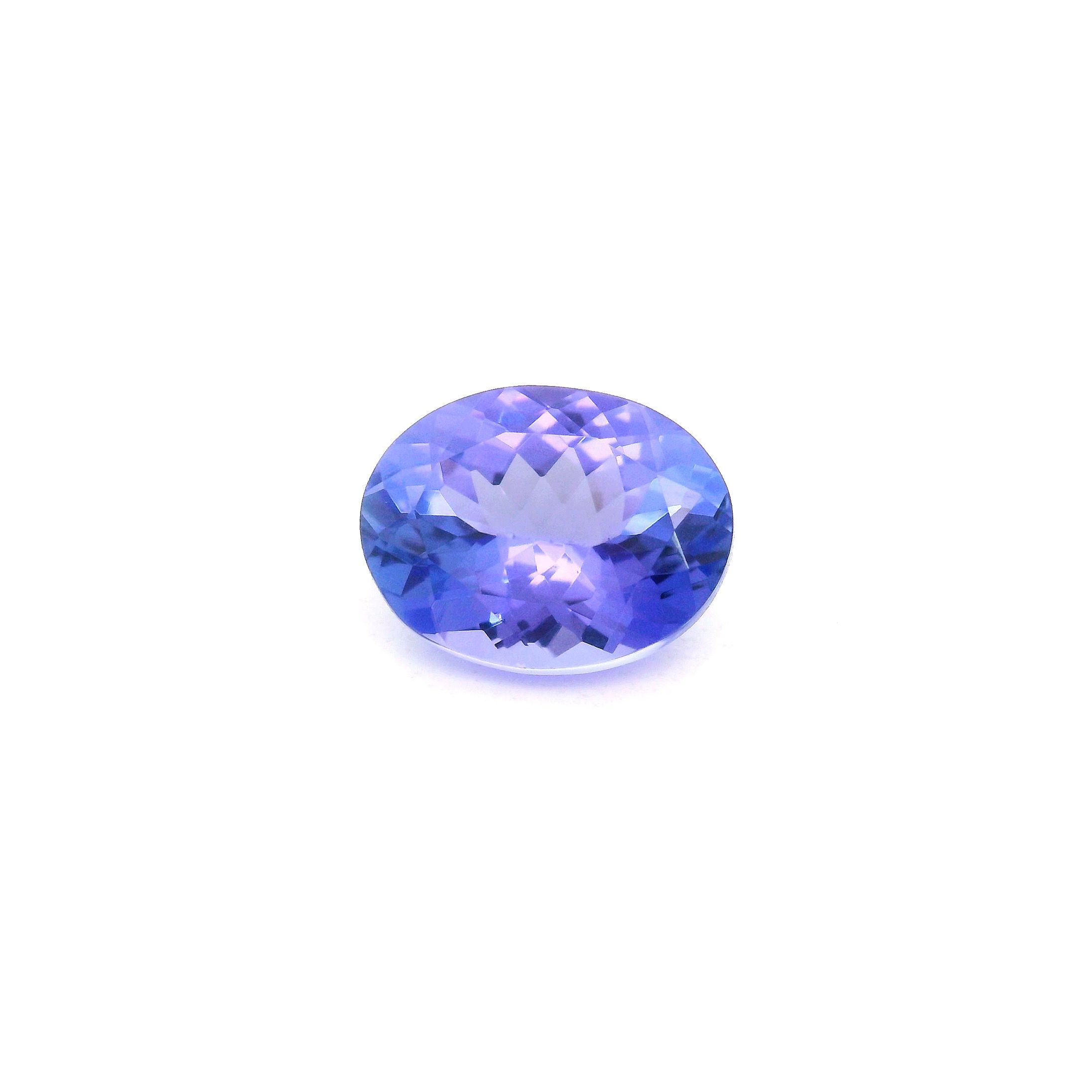 Tanzanit 1,84 ct, niebieski, szlif owalny