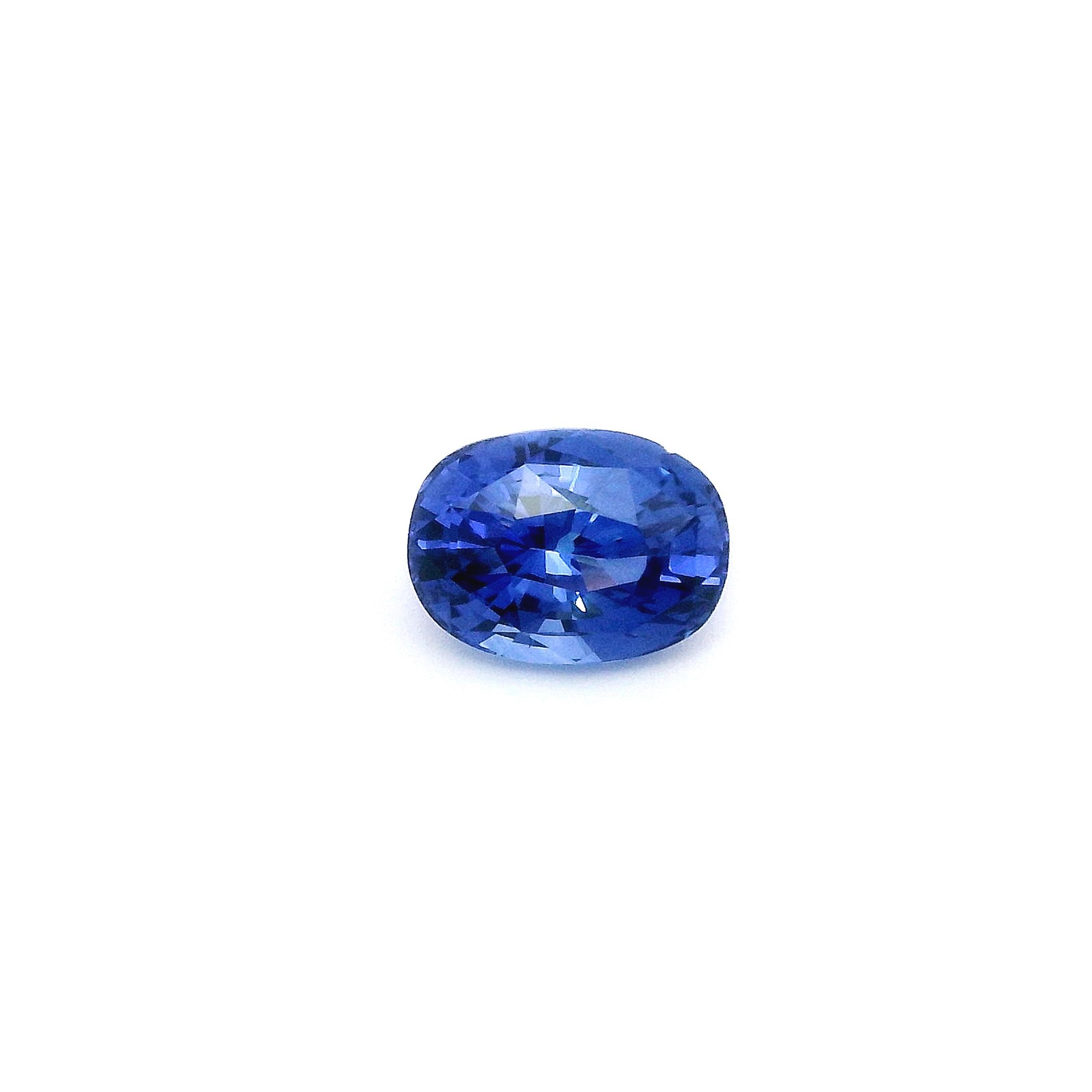 Szafir 1,85 ct, niebieski, szlif owalny