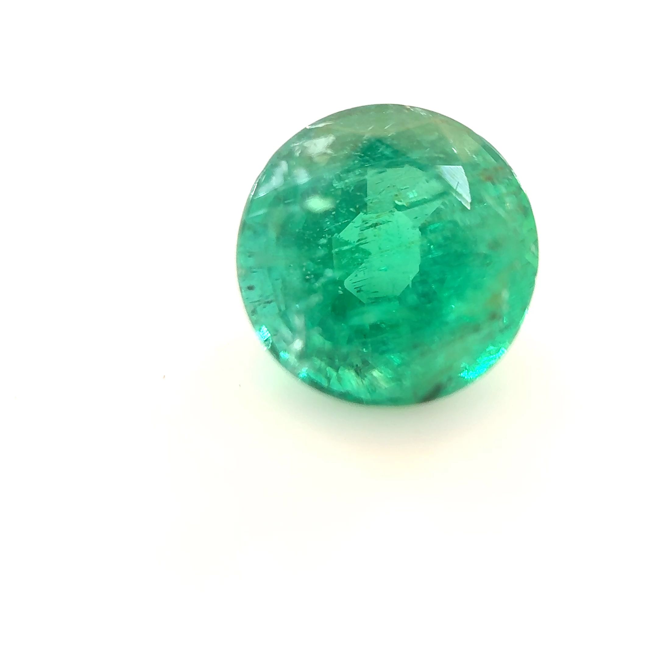 Szmaragd 1,61 ct, zielony, szlif okrągły