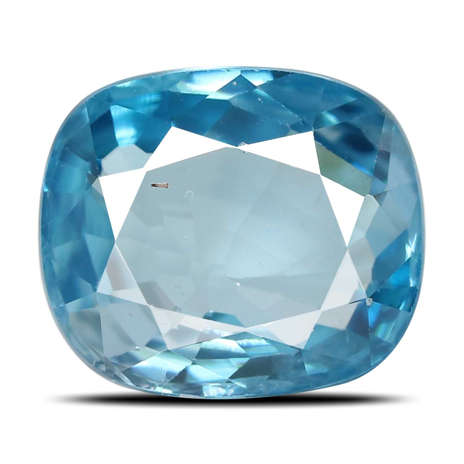 ZIRCON FACETED 4.44ct BLUE MI CAMBODIA NONE