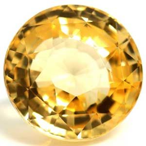 Szafir 2,08 ct, żółty, szlif okrągły