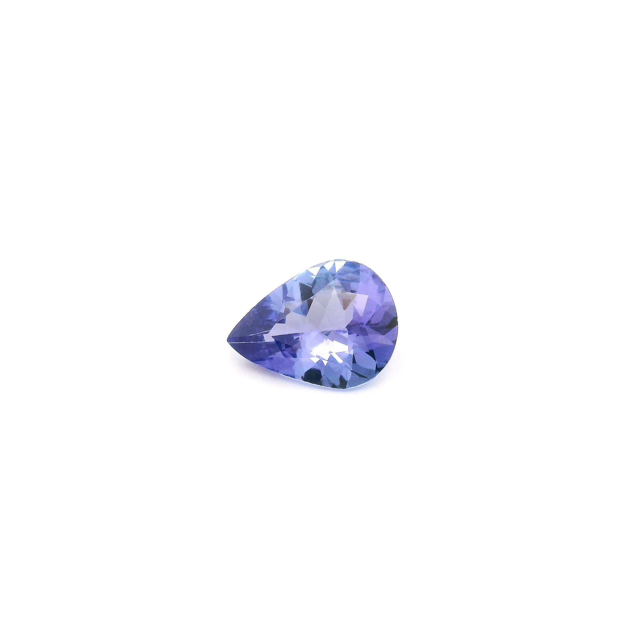 Tanzanit 1,28 ct, niebieski, szlif gruszka