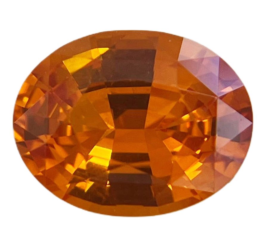 Szafir 3,07 ct, pomarańczowy, szlif owalny