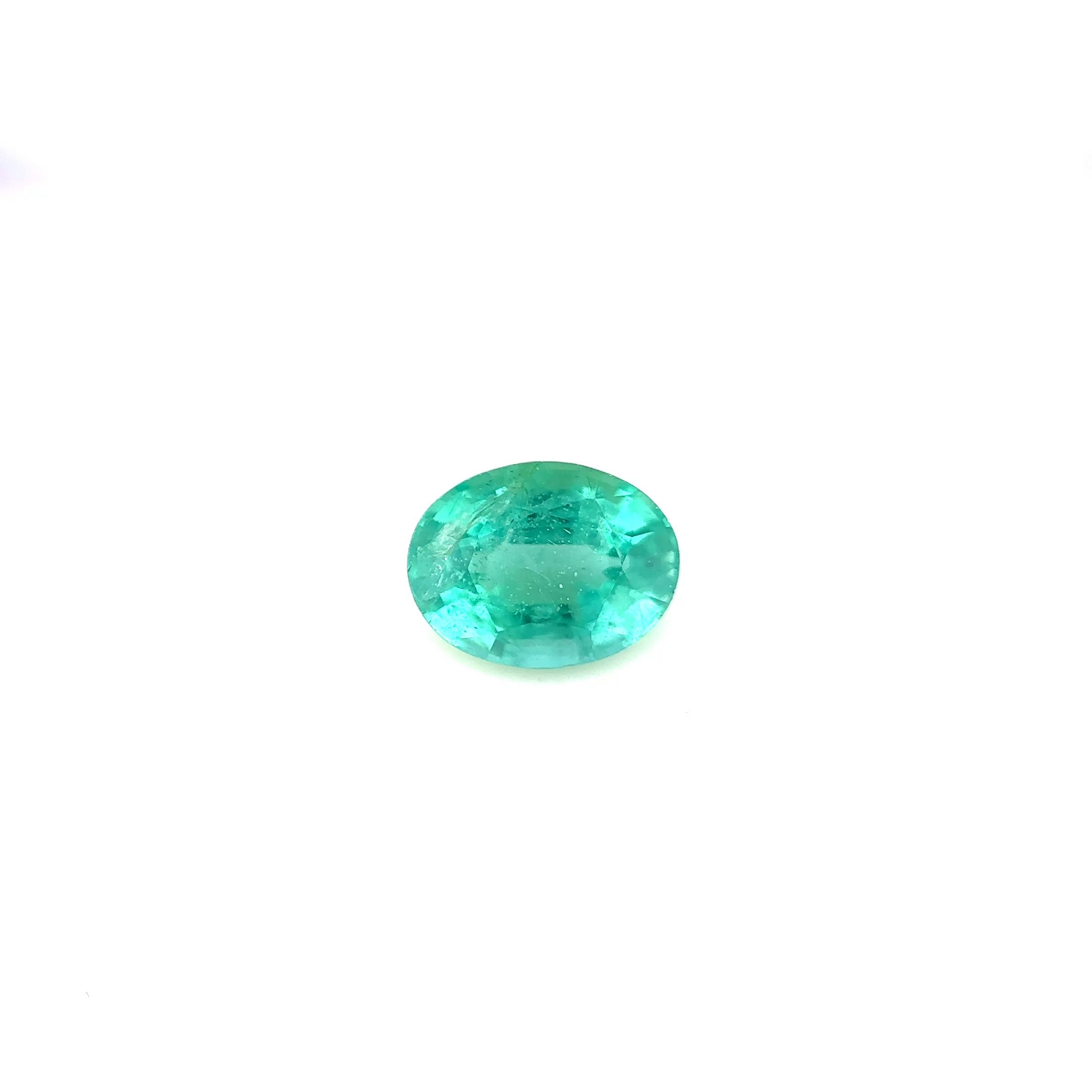 Szmaragd 1,28 ct, zielony, szlif owalny
