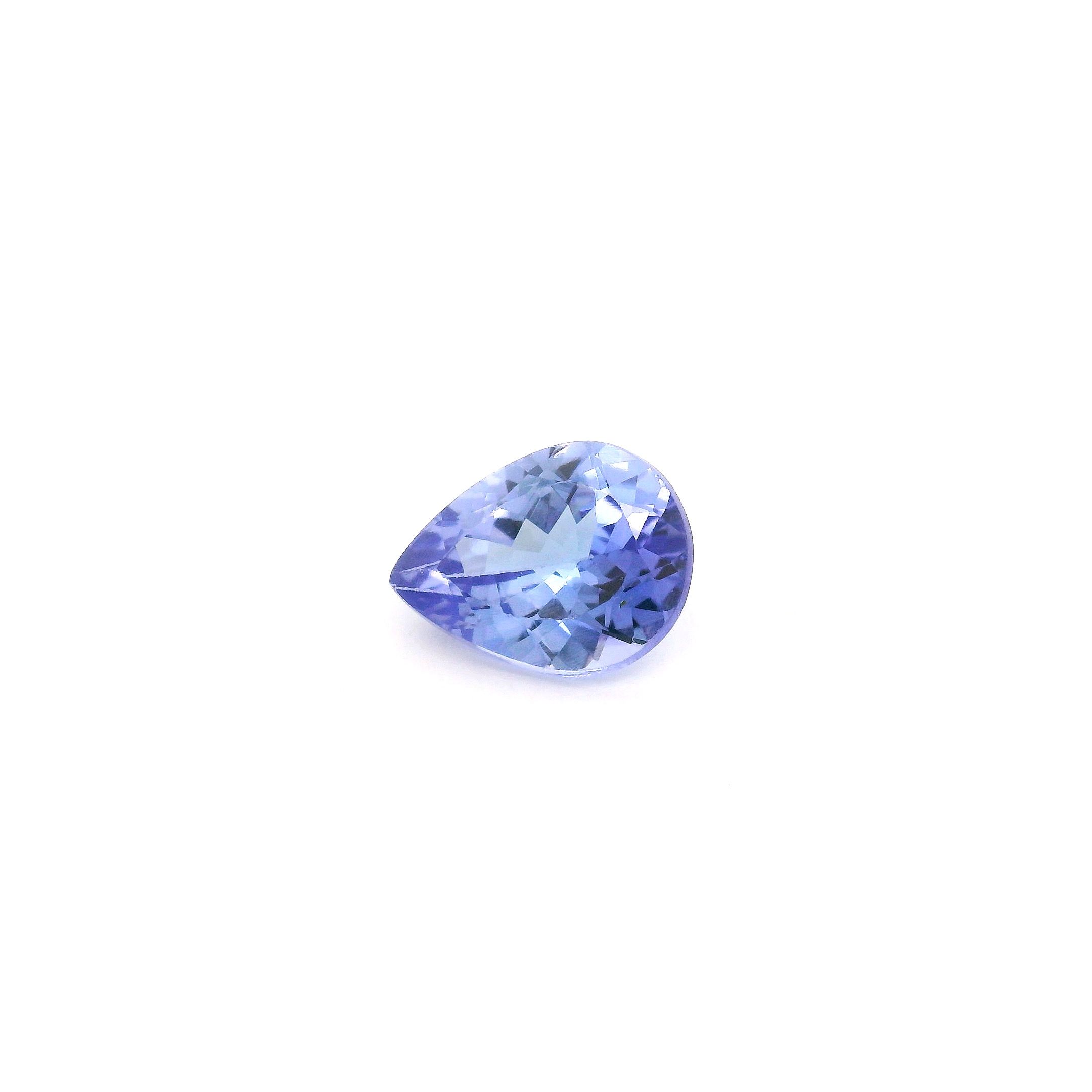 Tanzanit 1,90 ct, niebieski, szlif gruszka