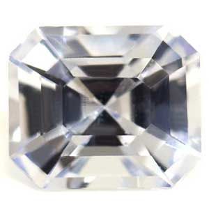 Szafir 1,33 ct, biały, szlif szmaragdowy