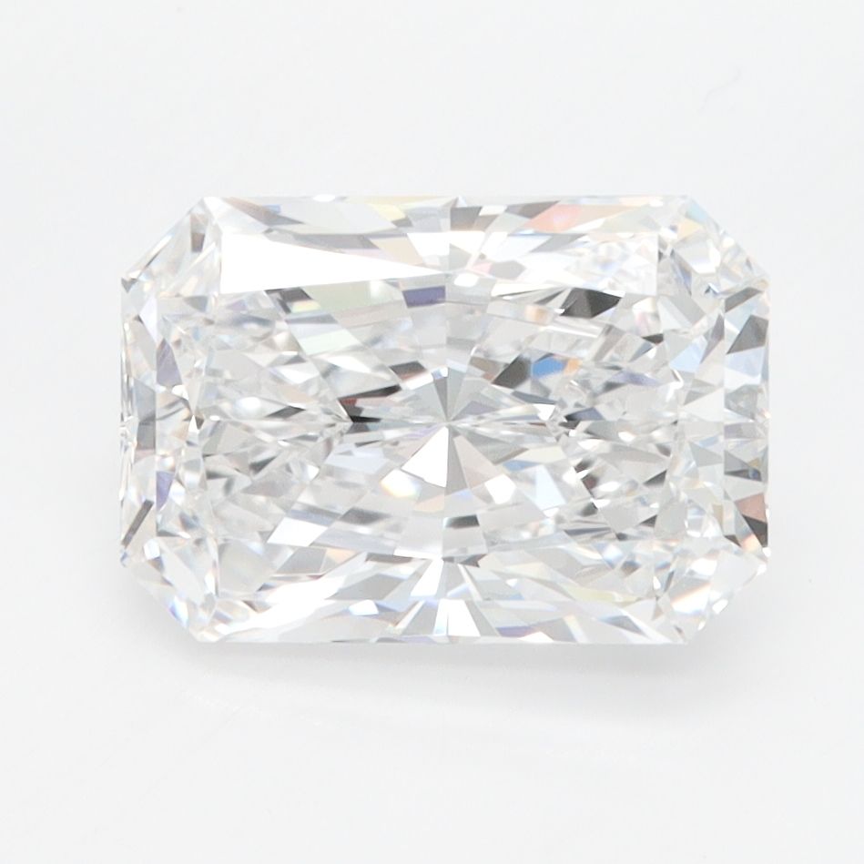 2.56-carat radiant diamond with D color, null cut, and VVS1 clarity.