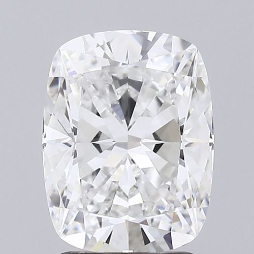 2.03-carat cushion diamond with E color, null cut, and VVS1 clarity.