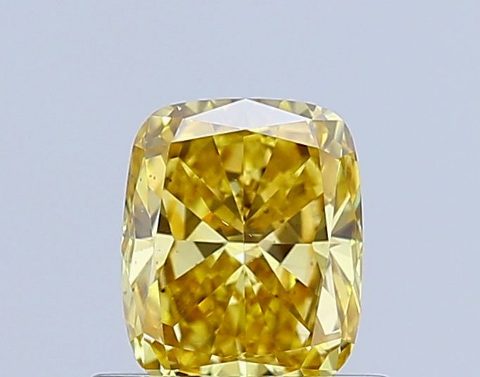 0.64 CT Fancy Vivid Yellow CUSHION BRILLIANT