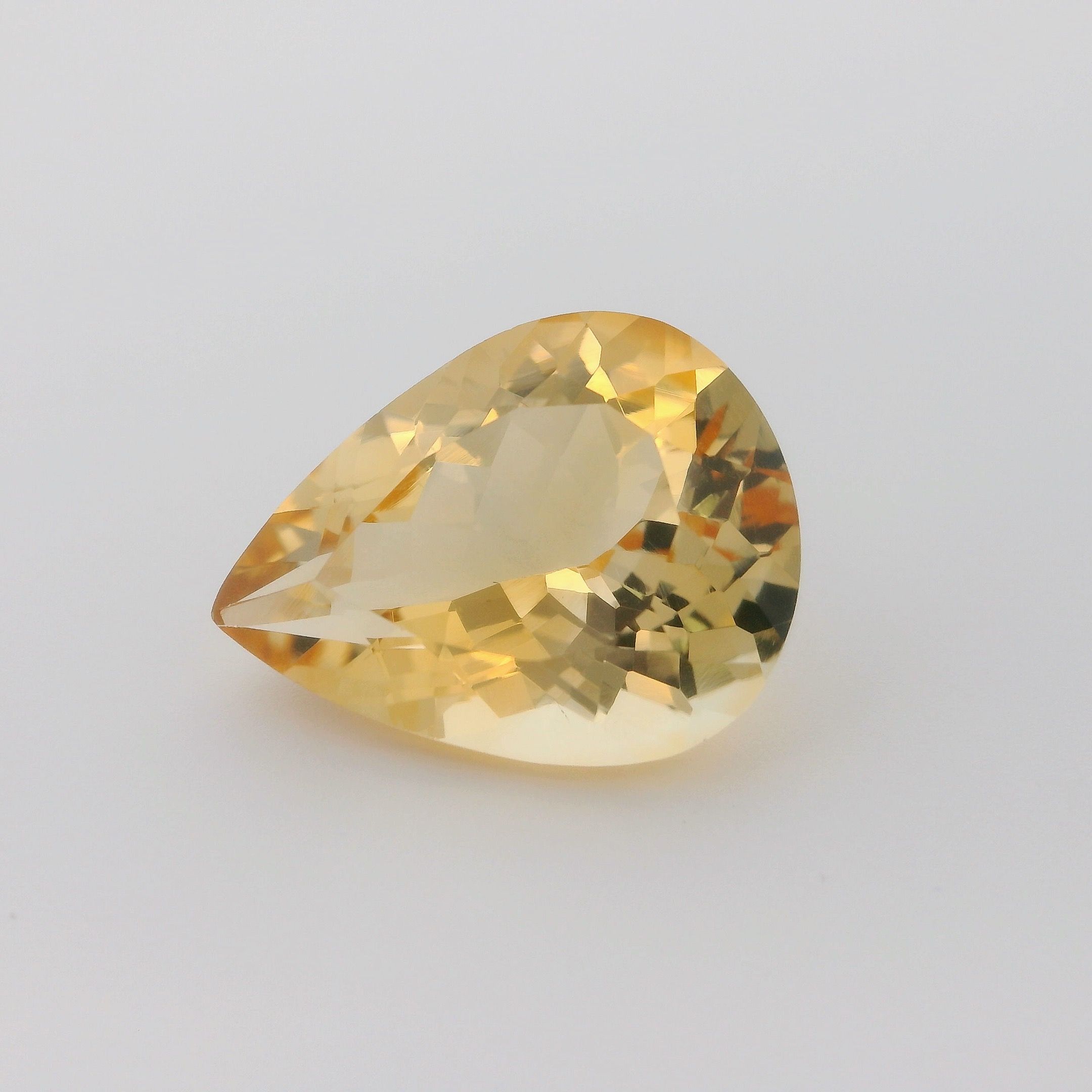 Cytryn 13,59 ct, żółty, szlif gruszka