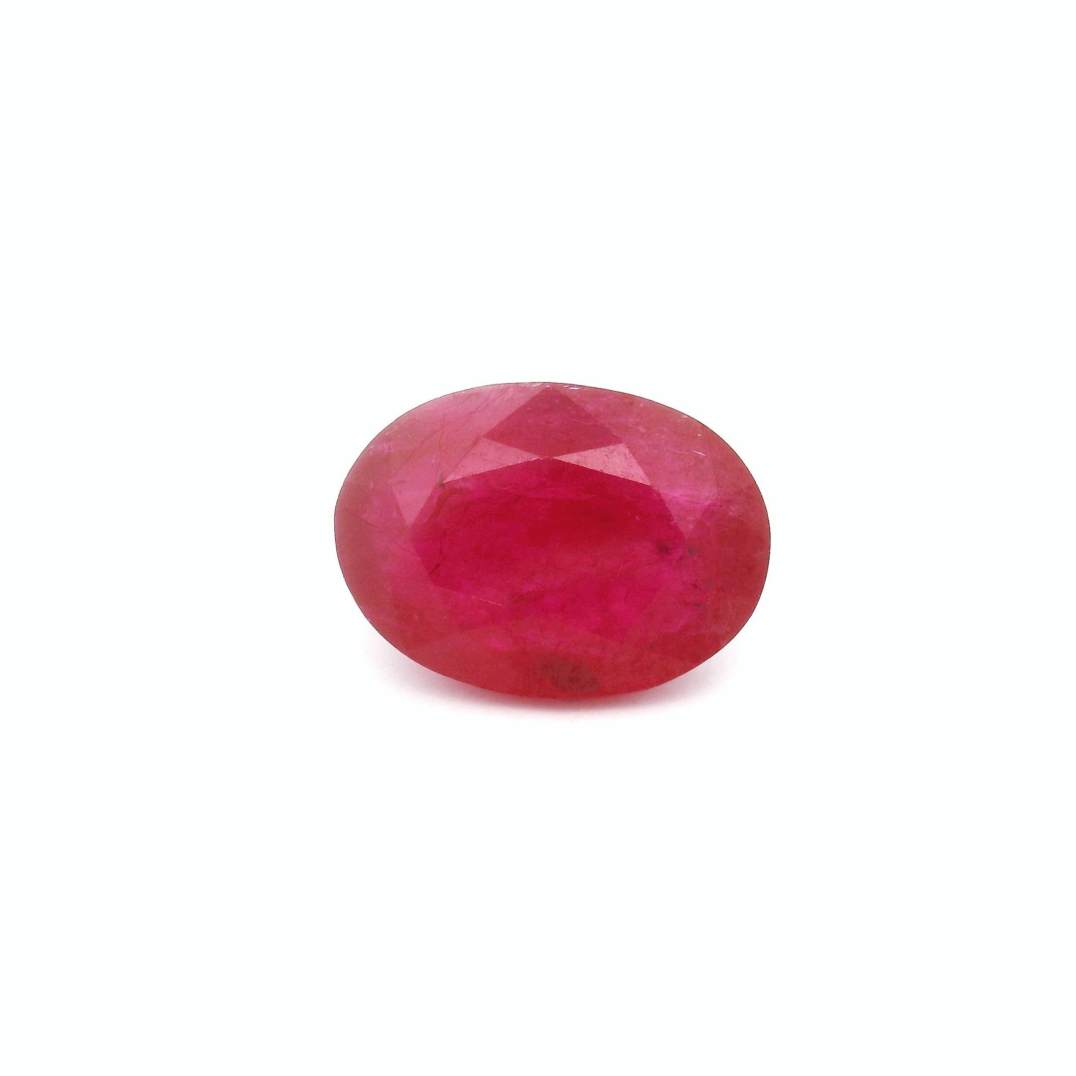 Rubin 3,31 ct, czerwony, szlif owalny