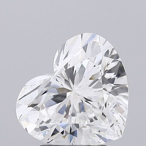 3.03-carat heart diamond with F color, null cut, and VVS2 clarity.