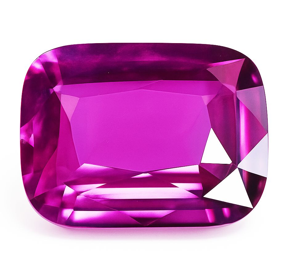 Szafir 6,19 ct, różowy, szlif cushion
