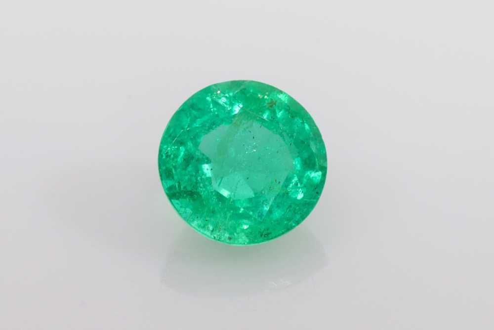 Szmaragd 1,25 ct, zielony, szlif okrągły