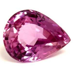 Szafir 1,49 ct, różowy, szlif gruszka