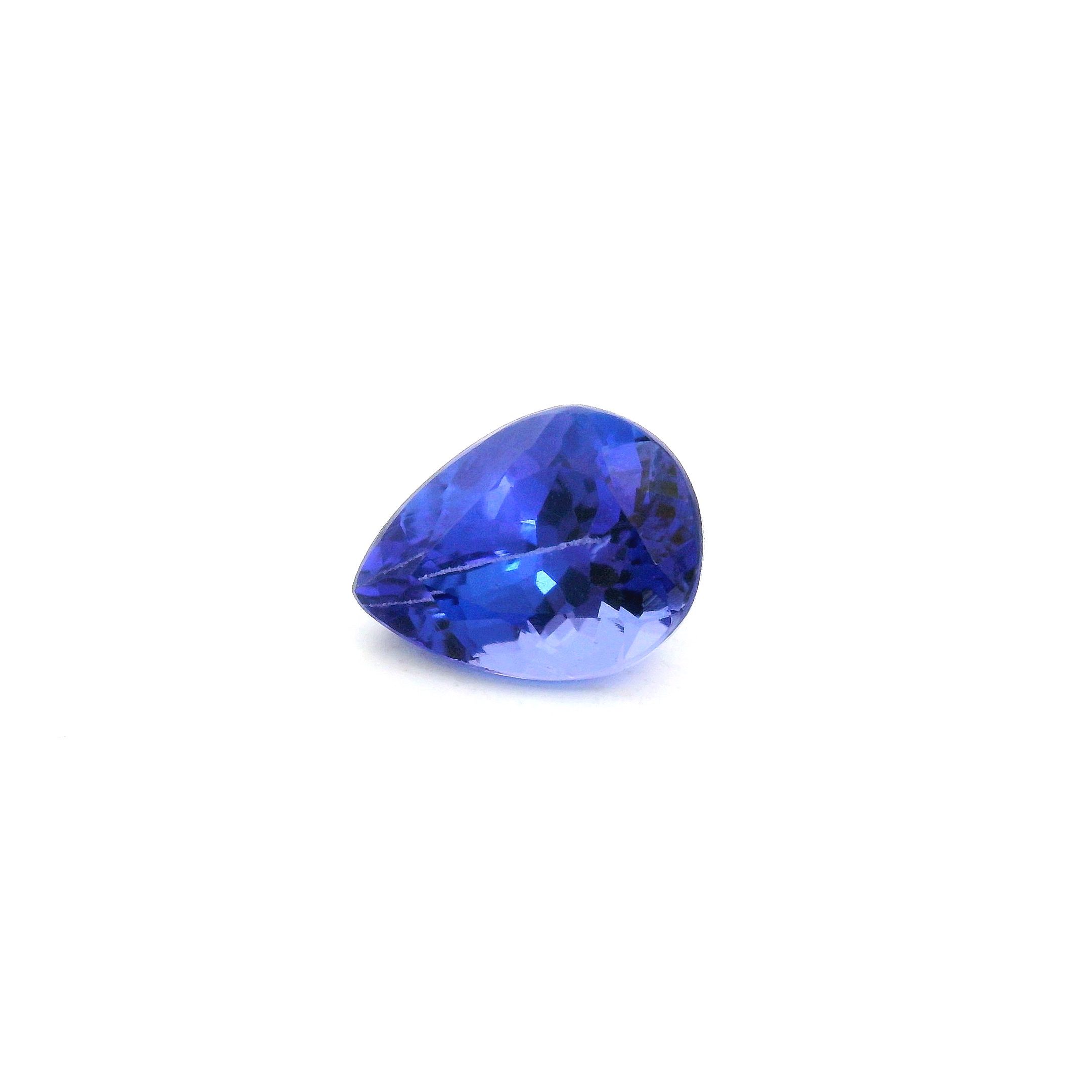 Tanzanit 1,54 ct, niebieski, szlif gruszka