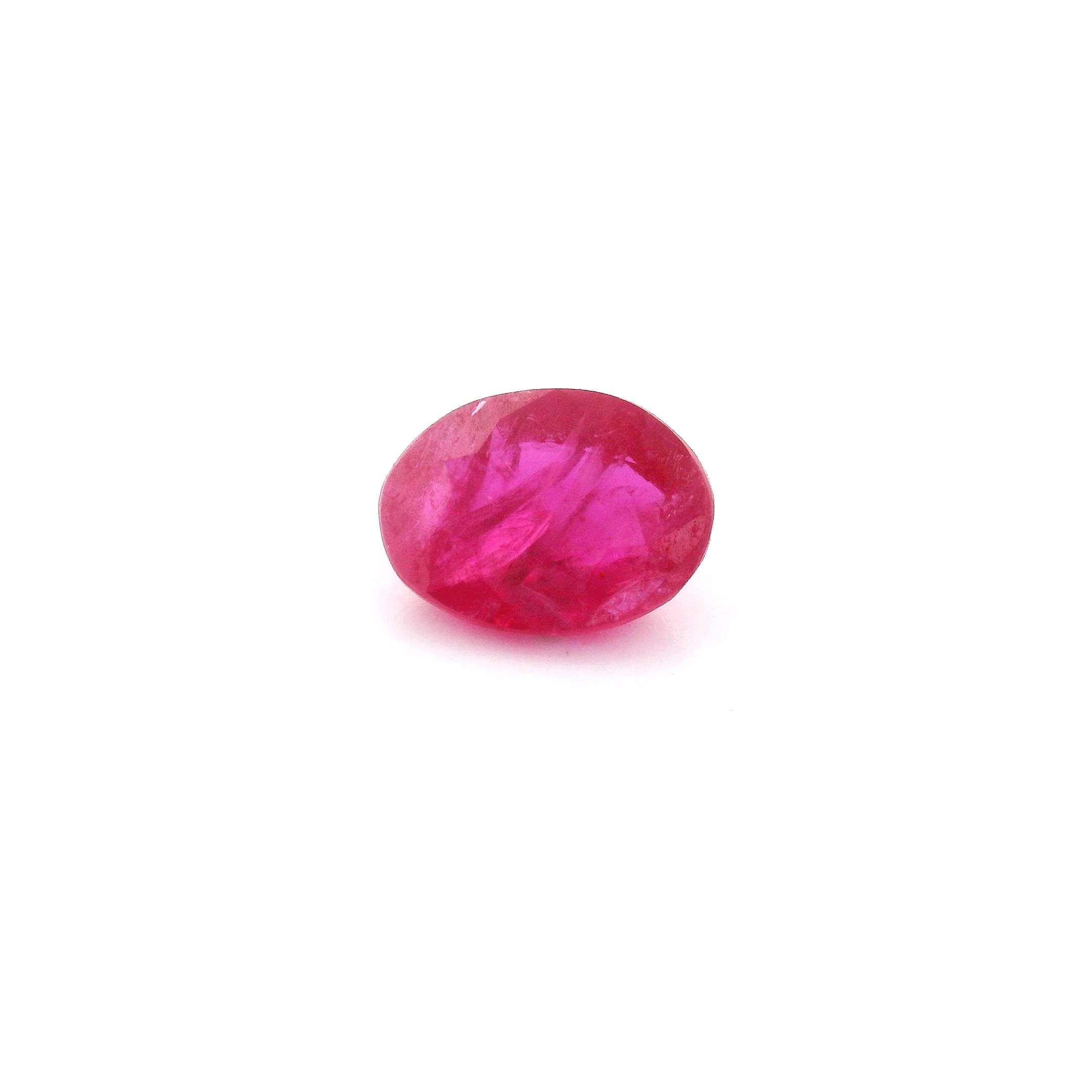RUBY FACETED 1.28ct RED Medium intense MI MOZAMBIQUE HEATED