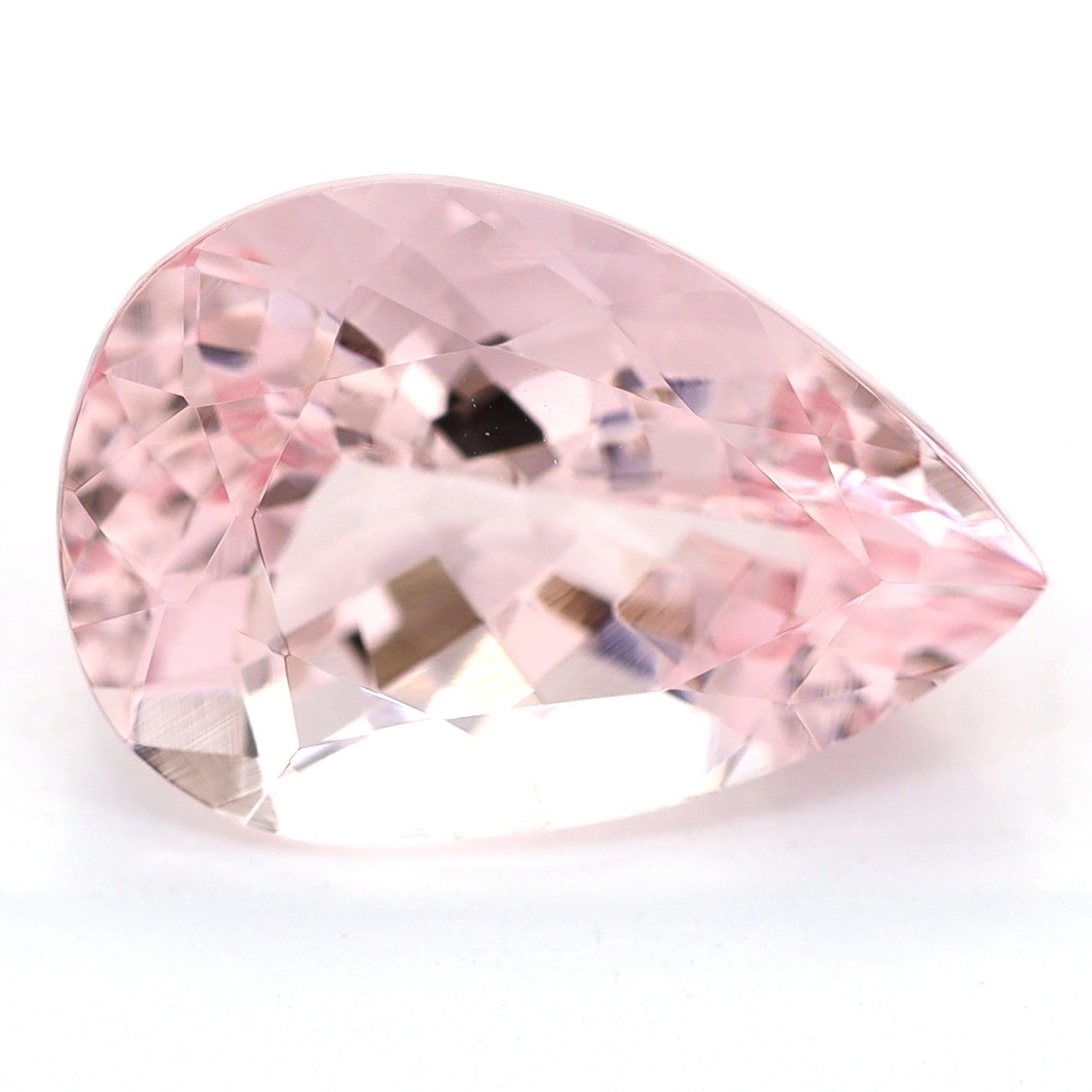 Morganit 3,80 ct, różowy, szlif gruszka