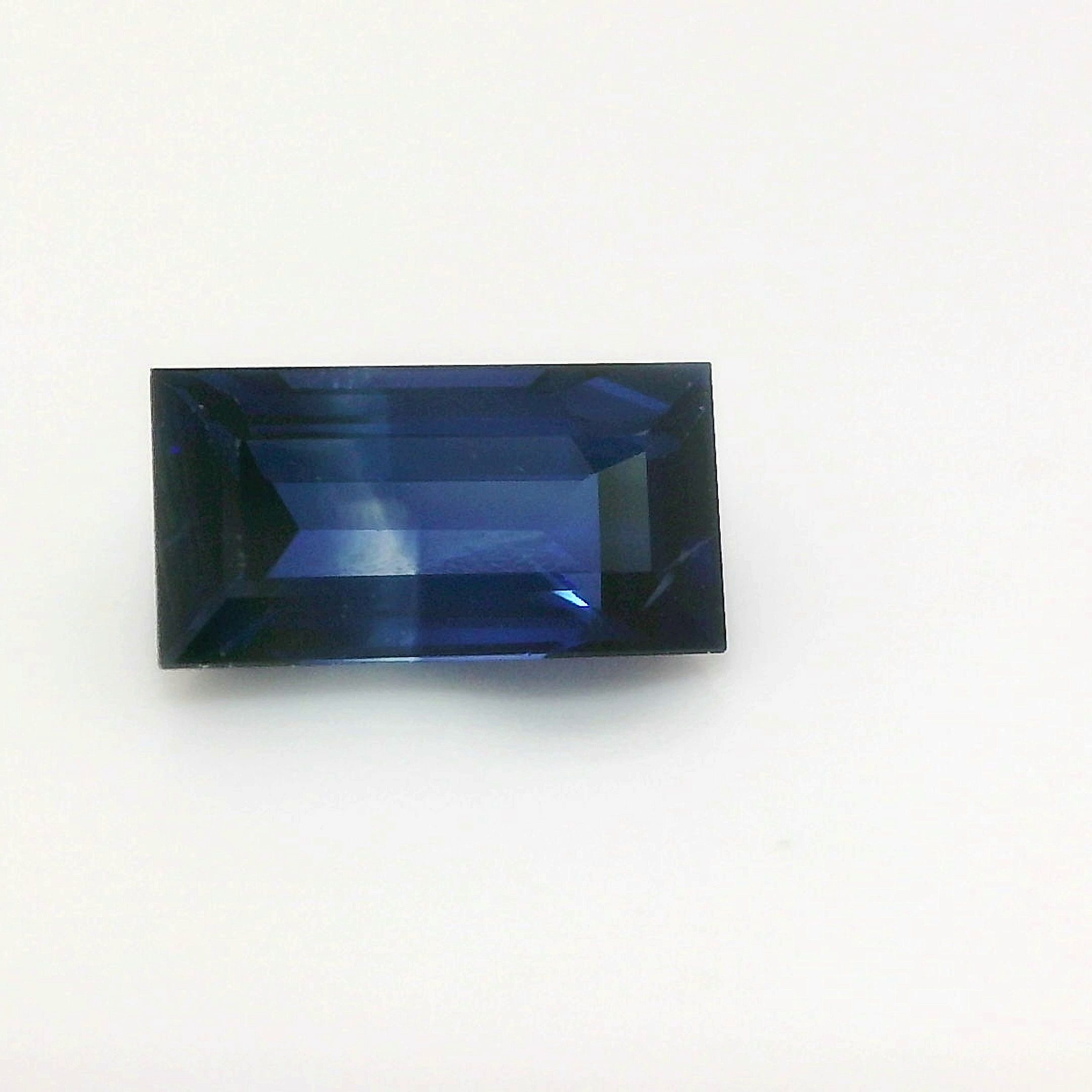 Szafir 1,06 ct, niebieski, szlif bagietka