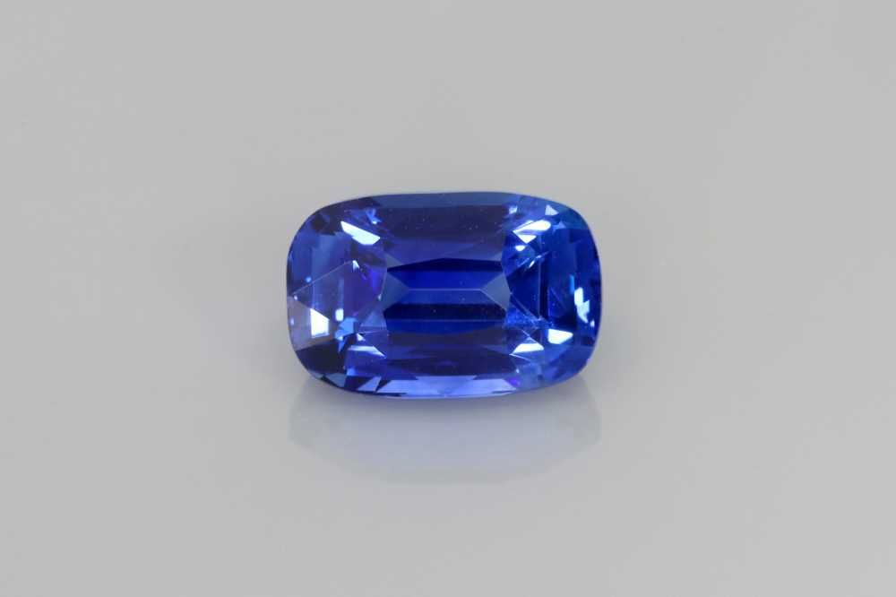 2.03 Carat Vivid Blue Cushion Sapphire