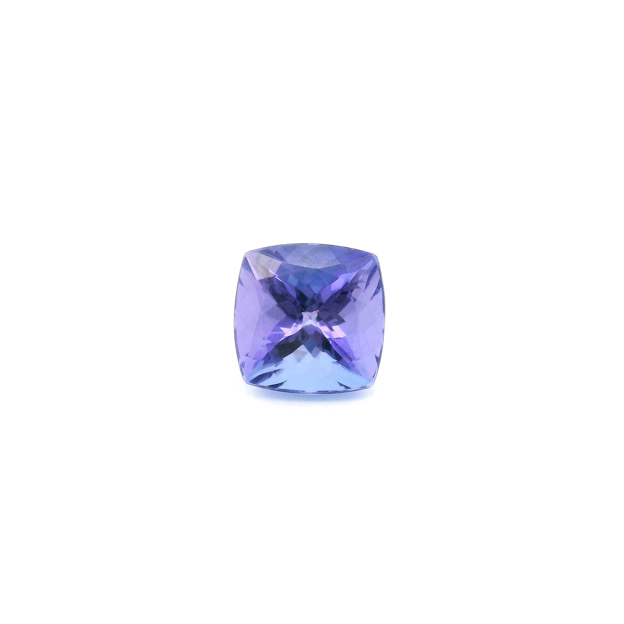 Tanzanit 1,71 ct, niebieski, szlif cushion