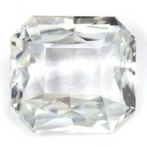 Szafir 2,71 ct, biały, szlif szmaragdowy