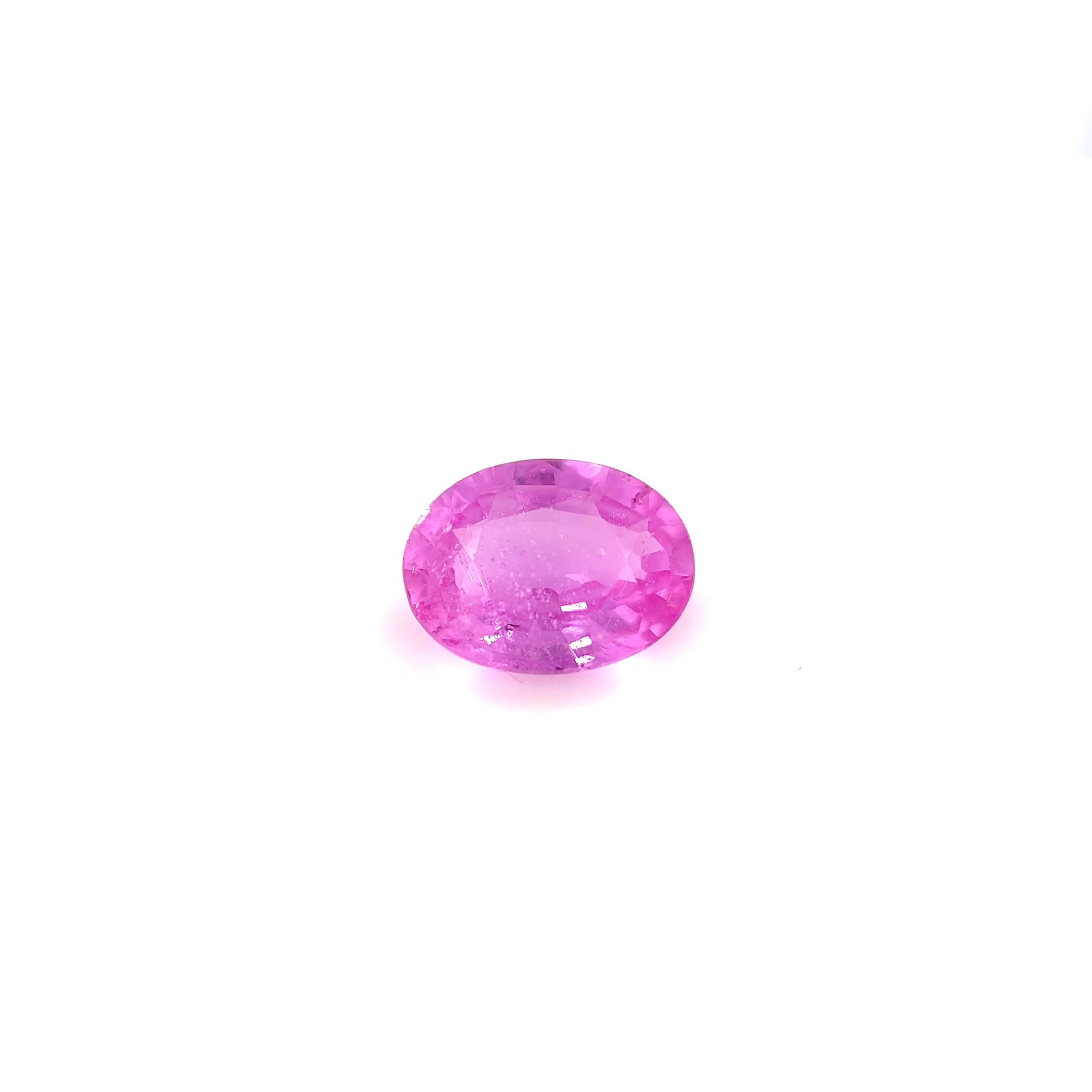 Szafir 1,44 ct, różowy, szlif owalny