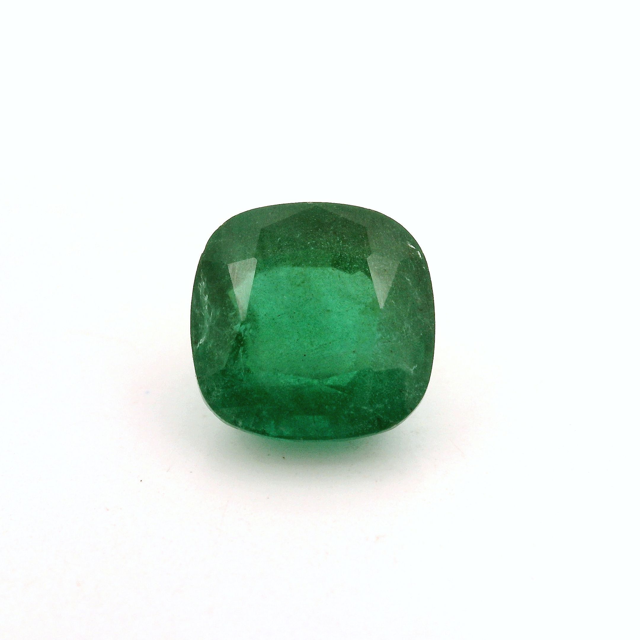 Szmaragd 4,21 ct, zielony, szlif cushion
