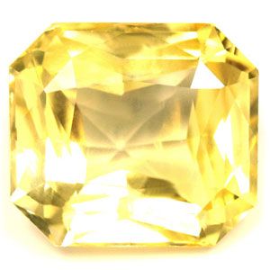 Szafir 6,06 ct, żółty, szlif szmaragdowy
