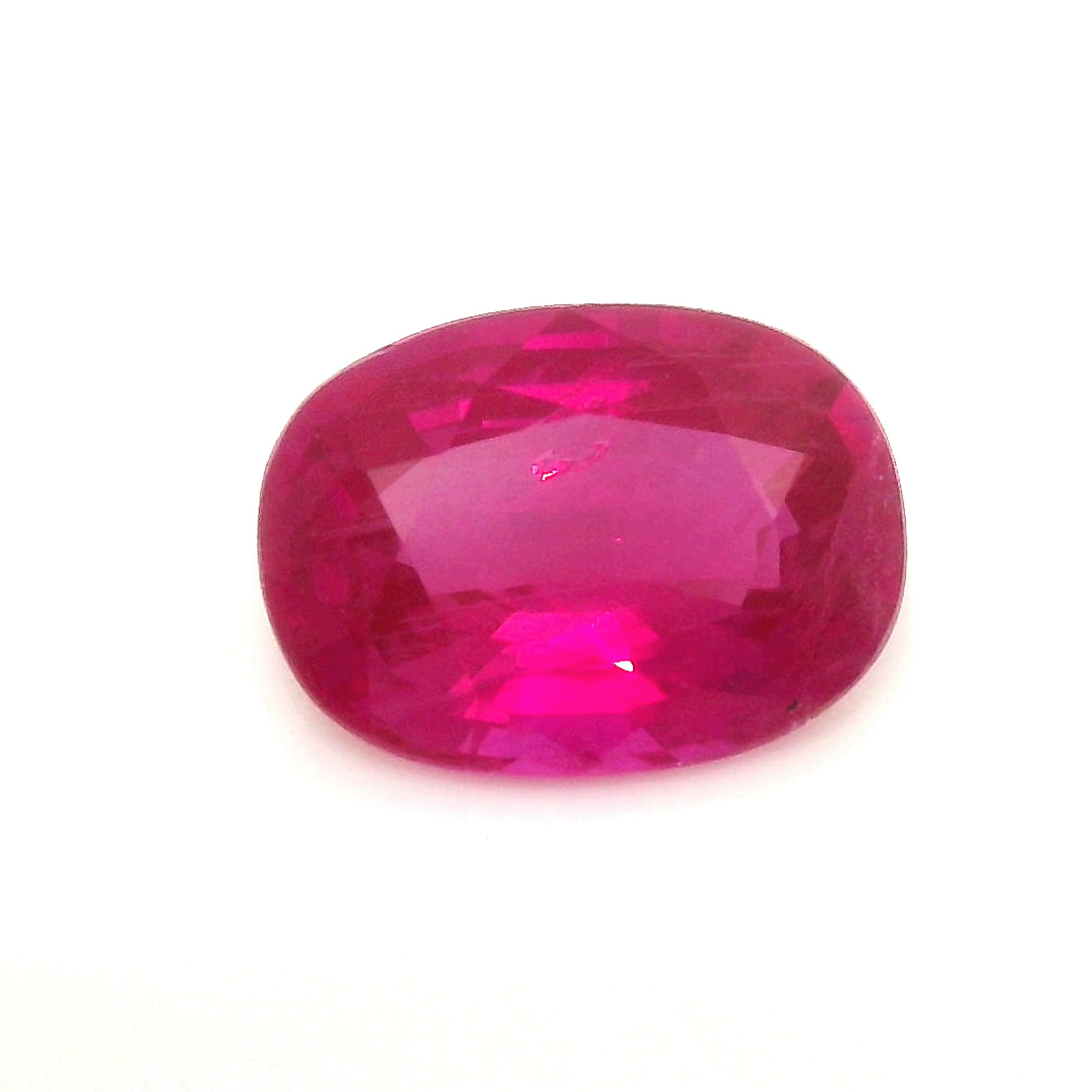 Rubin 1,21 ct, czerwony, szlif cushion