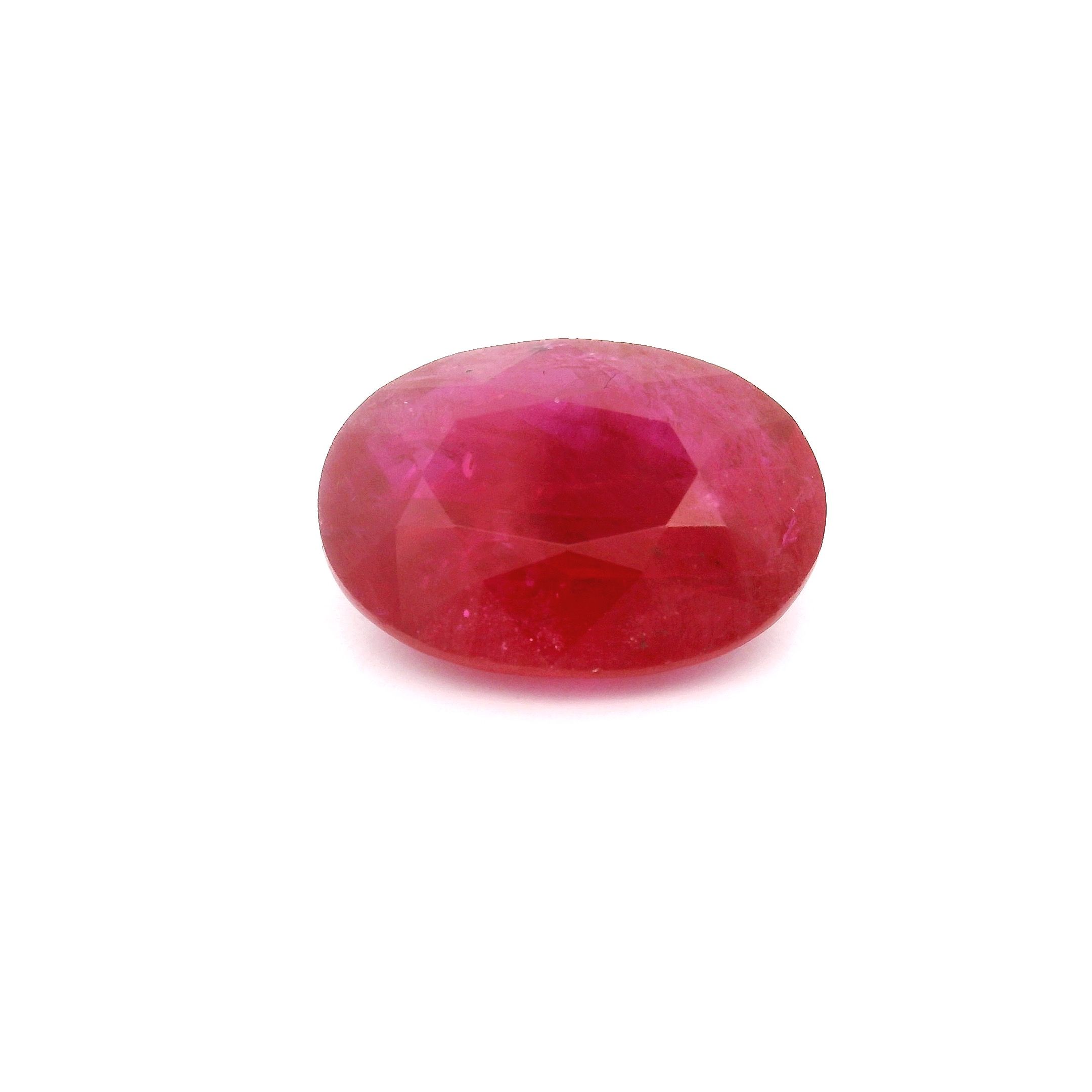 RUBY FACETED 4.32ct RED Medium Intense MI MOZAMBIQUE HEATED