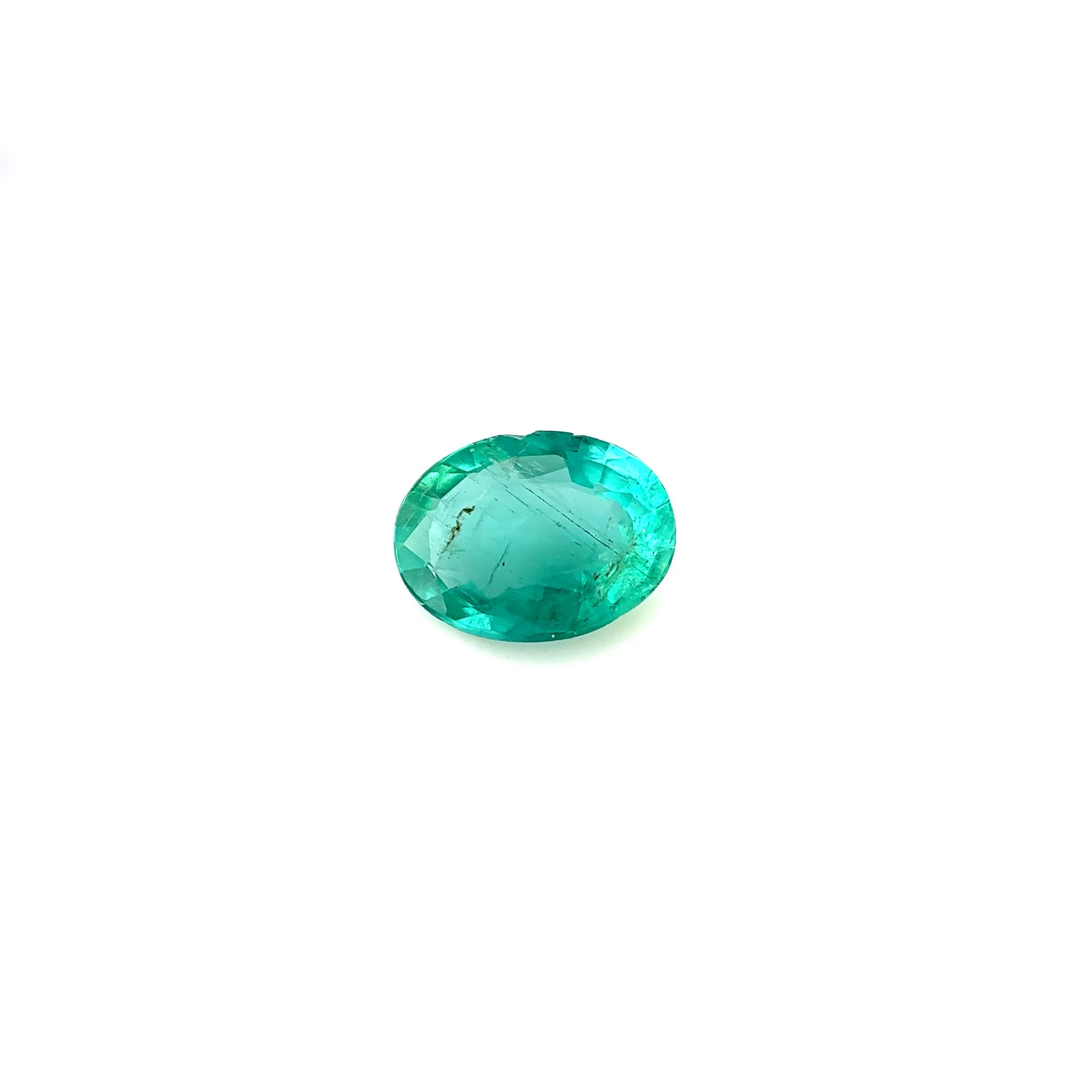 Szmaragd 1,00 ct, zielony, szlif owalny