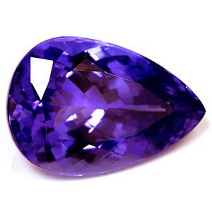 Tanzanit 26,66 ct, niebieski, szlif gruszka