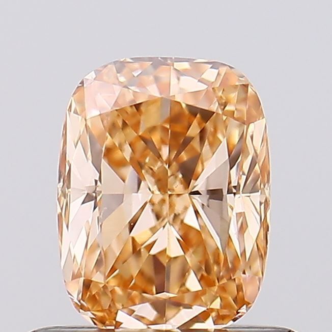 0.59 CT Fancy Intense Orange CUSHION BRILLIANT