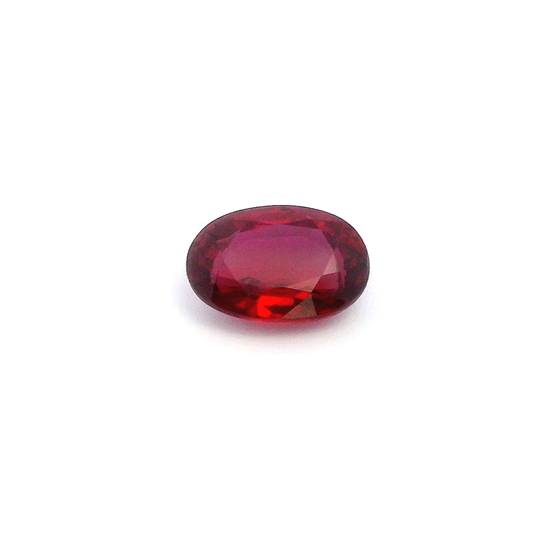 Rubin 1,45 ct, czerwony, szlif owalny